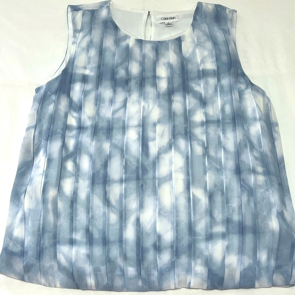 NEW Calvin Klein Blue Tied dye Top
